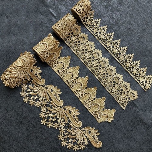 Vintage gold embroidered lace - gold,