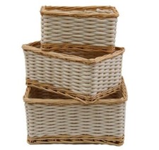 Set of 3 Wicker & Rope Design