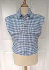 ZARA BLUE WHITE HOUNDSTOOTH