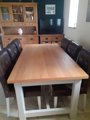 Dining table and chairs oak - dining,