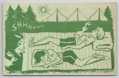 Vintage girl scout camp - girl,