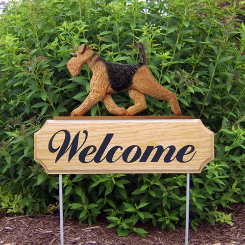 Airedale wood welcome outdoor - wood,