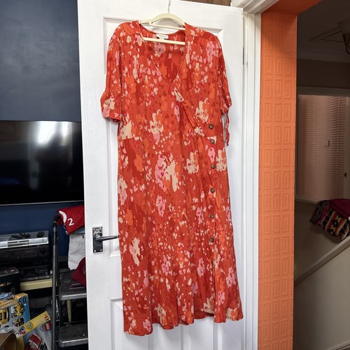 Monsoon midi dress deep orange