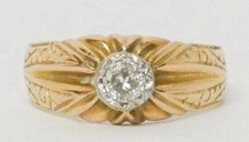 Gents diamond signet ring 22ct