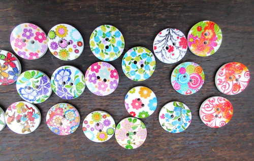 Vintage flower buttons - flower,