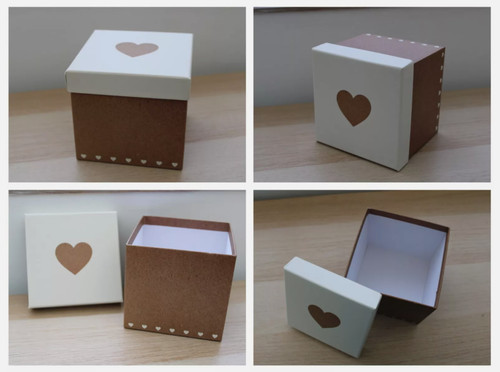 Kraft brown heart square - kraft,