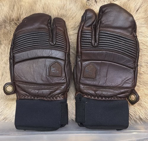 Hestra brown leather - 3, finger