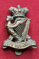 Victorian The Royal Irish Rifles Military Cap Badge - Bronzy metal - QVC