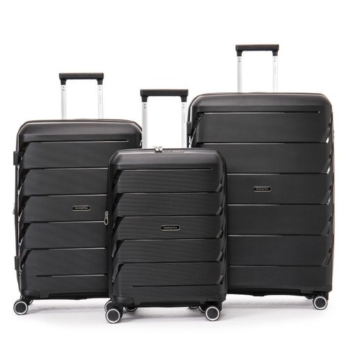 Black luggage suitcase set - black,