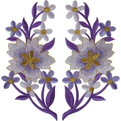 Pair flower patches - patches, iron