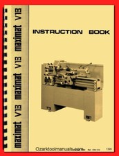 EMCO Maximat V13 Metal Lathe Operator Instruction Wiring Diagrams Manual 1399