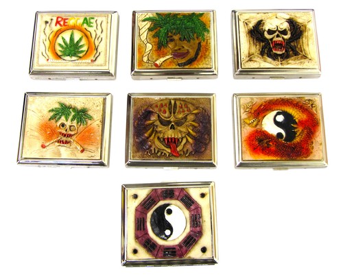 Metal cigarette case tin - metal,