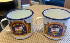 Pusser's Navy Rum Large Mug Enamel Tin Cup x2 New