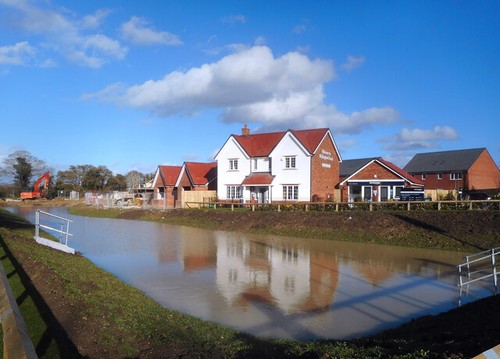 Photo new house a pond - photo,