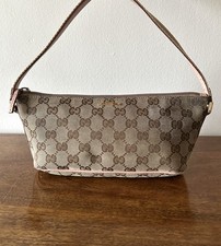 Gucci Pochette Boat Shoulder Bag Beige GG Monogram