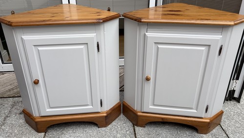 Pair ducal pine painted - pair,