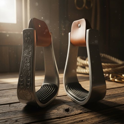 Engraved western stirrup - engraved,