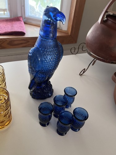Vintage glass eagle - glass, decanter