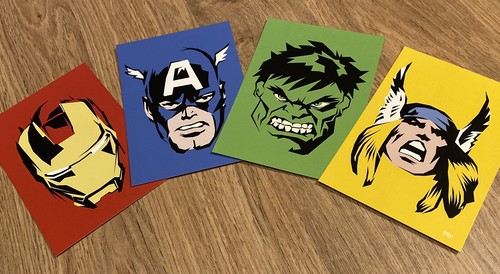 Marvel portrait postcard - portrait, art