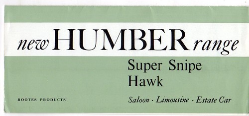 Humber range 1962 - 1962-63, uk