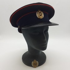 Vintage British Army Black Navy Blue Royal Engineers Officers Dress Cap c.1950's
