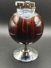 Vintage (Mid-century)  Wood Globe Desktop Cigar/Cigarette Gas Lighter
