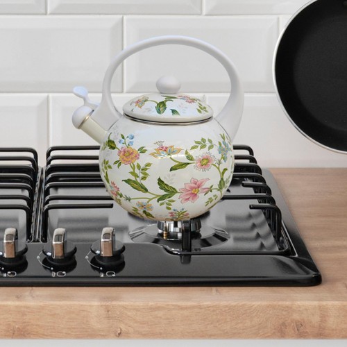 Enamel tea kettle with lid - kettle,