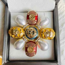 fashion beetle brooch antique style enamel pearl gemstone accessories badge