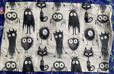 Halloween Spooky Monster Pillow Case Tim Burton Style Goth Alternative New Cat