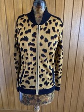 Bella Freud Iggy Gold Lurex Leopard Tracksuit Cardie Size M 