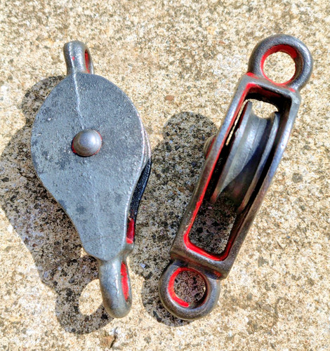 Vintage steel pulley - vintage, 2