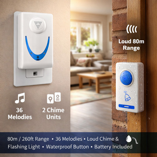 Wireless door bell - kit, 80m
