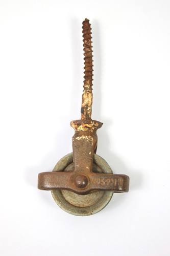 Antique cast iron pulley wheel - antique,