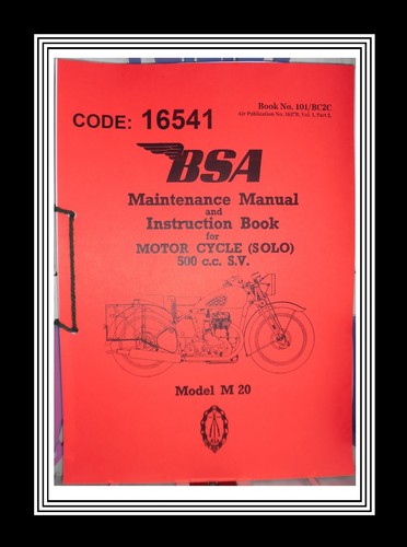 Bsa models m20 500cc solo - sv,