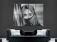HIJAB ISLAM MUSLIM GIRL WOMAN POSTER TRENDY PORTRAIT FACE EYES WALL ART PRINT