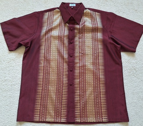 Thai silk burgundy short - burgundy,