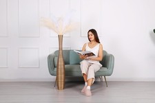 Extra Tall Black Resin Floor Vase Contemporary Lattice Design GOLD 105 cm