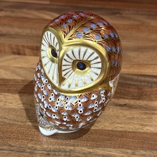 Barn Owl - ROYAL CROWN DERBY PAPERWEIGHT GOLD STOPPER NO BOX (2 of 2) 11cm 