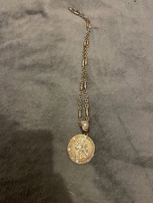 50 Cent Rotatable Pendant Chain Necklace Hip Hop Punk Jewelry