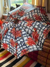 Vintage Umbrella Red Flowers