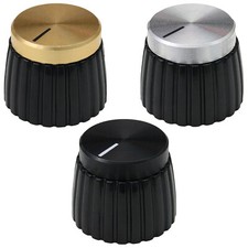 Metal Cap Marshall Style Guitar Amplifier Control Knob - 6.4mm Round Hole