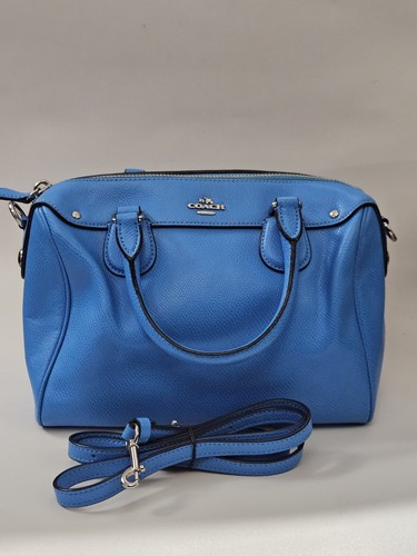 Blue leather coach f36624 mini - blue,