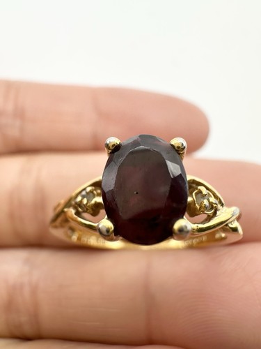 14k hge natural garnet diamond - hge,