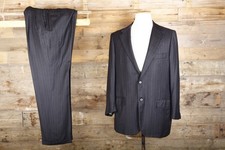 KITON 100% Cashmere suit 42S 38W 301Lbrown self striped working cuff