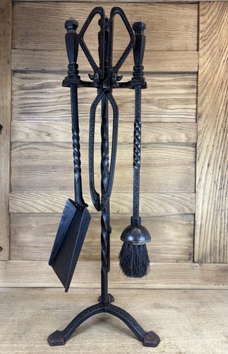 Vintage iron fireplace - iron,