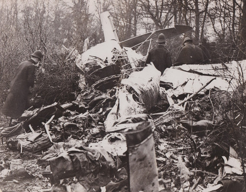 1935 press photo wreckage - press, of