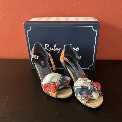 Ruby shoo molly floral wedge - ruby,
