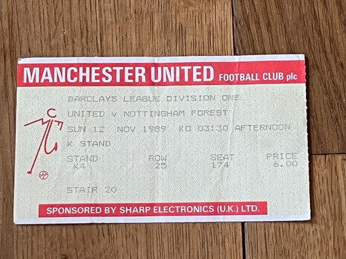 Ticket 1989 manchester - 1989/90,