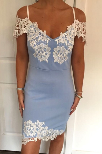 Lipsy blue white bodycon dress - white,