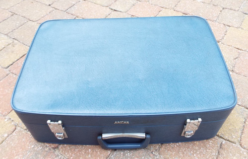 Vintage blue antler suitcase - antler,